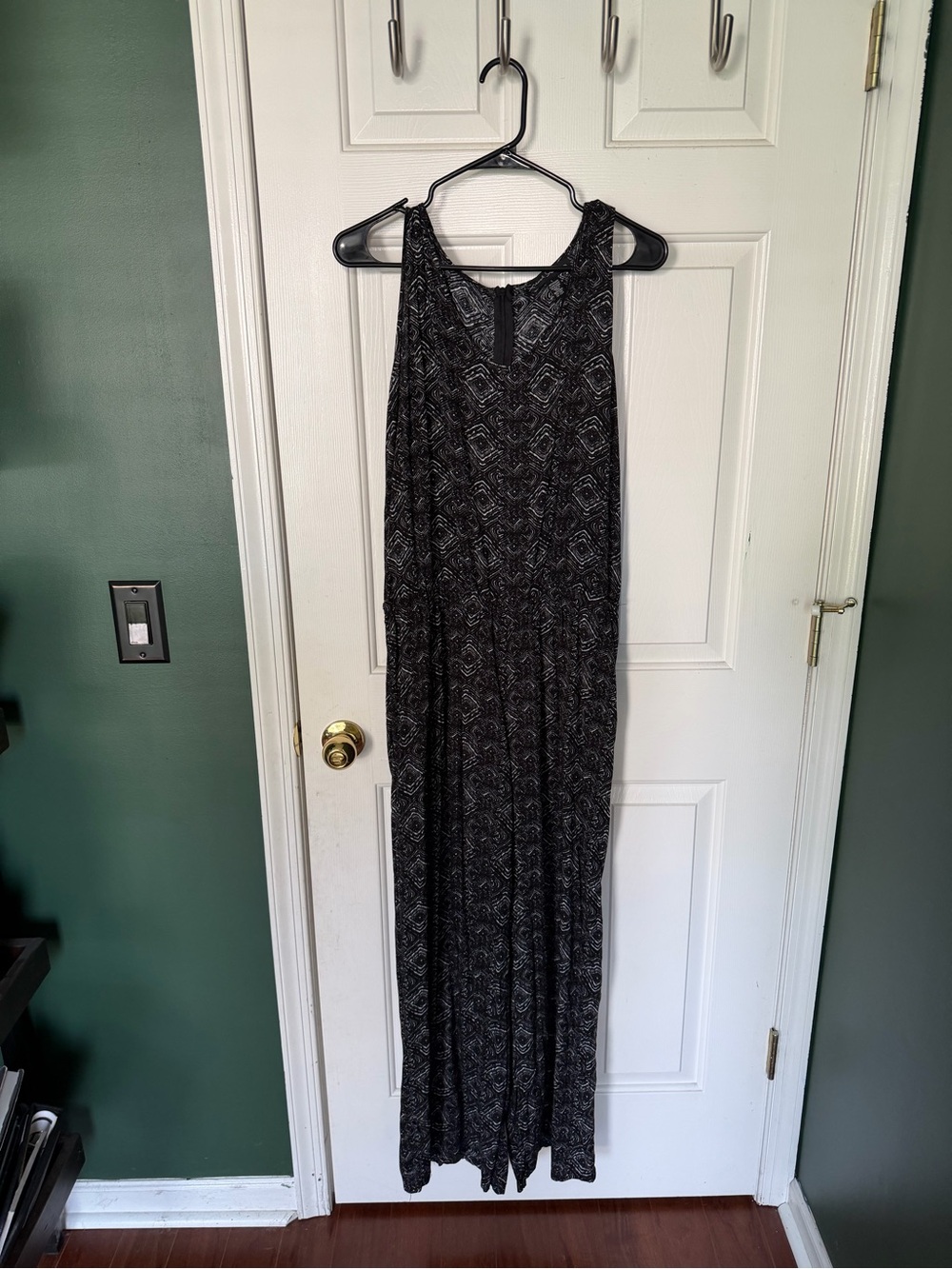 Vintage French Laundry Black Printed Sleeveless Jumpsuit